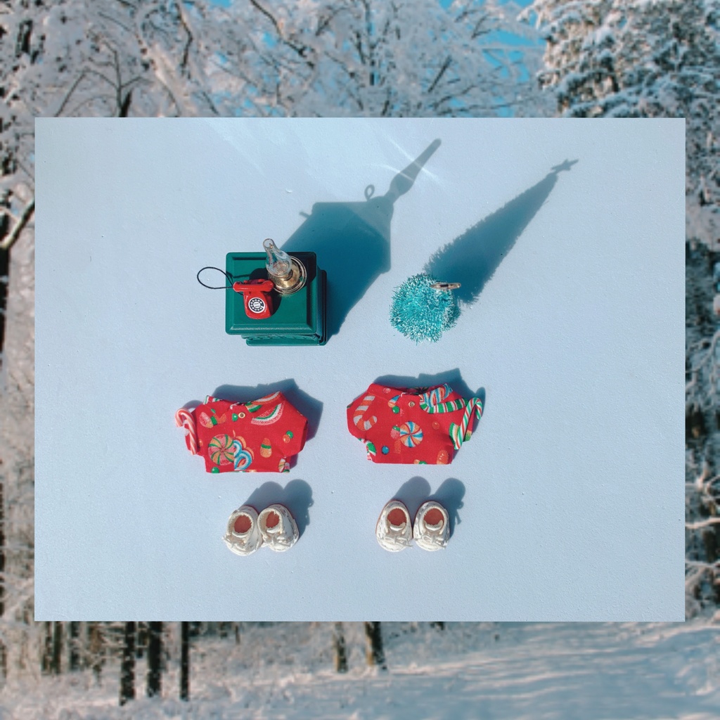 おててにキャンディ柄シャツ🍭🎄