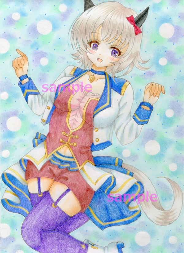 同人手描きイラスト　カレンチャン　ウマ娘