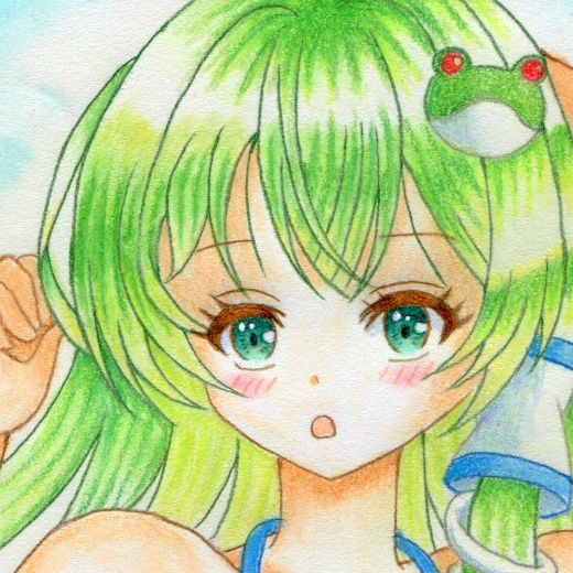 同人手描きイラスト 東風谷早苗 水着 - スナノシロ - BOOTH