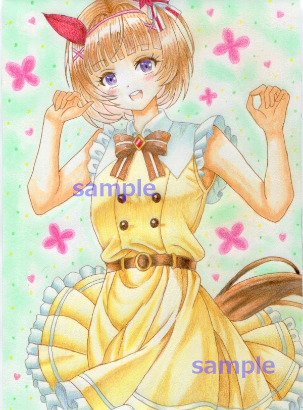 同人手描きイラスト　ニシノフラワー　ウマ娘
