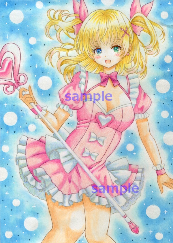 オリジナル手描きイラスト　魔法少女