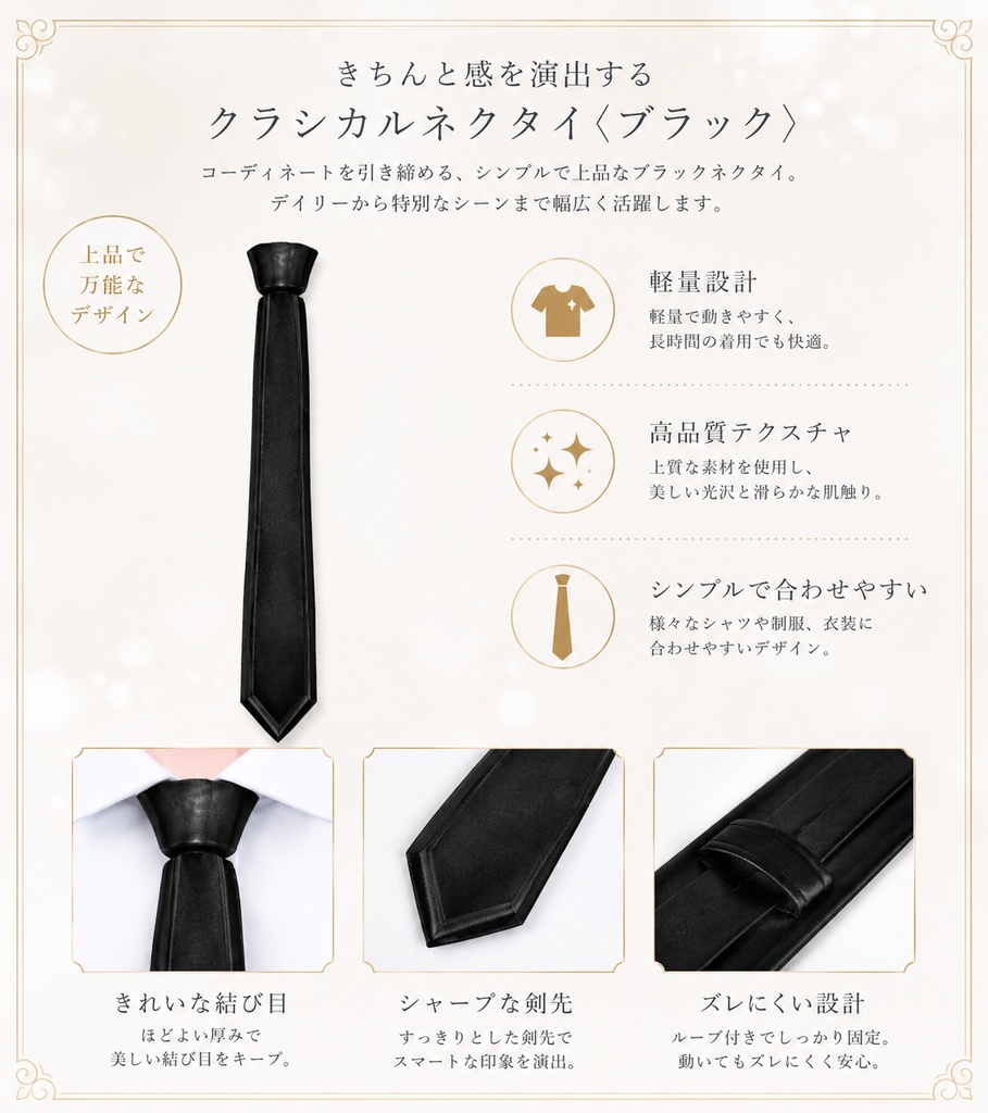 【無料版あり】黒ネクタイ【VRoid衣装】