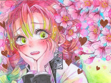 【甘露寺 蜜璃】 イメージキーホルダー ポストカード付き!