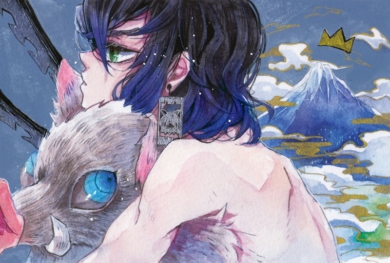 【嘴平 伊之助】イメージピアスorイヤリング ポストカード付き!