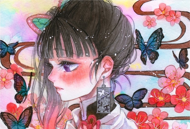 【栗花落 カナヲ】イメージピアスorイヤリング ポストカード付き!