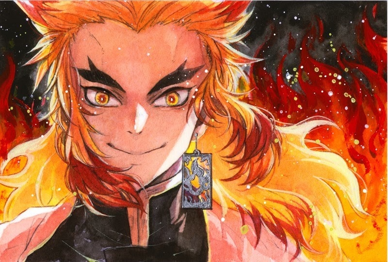 【煉獄 杏寿郎】イメージピアスorイヤリング ポストカード付き!