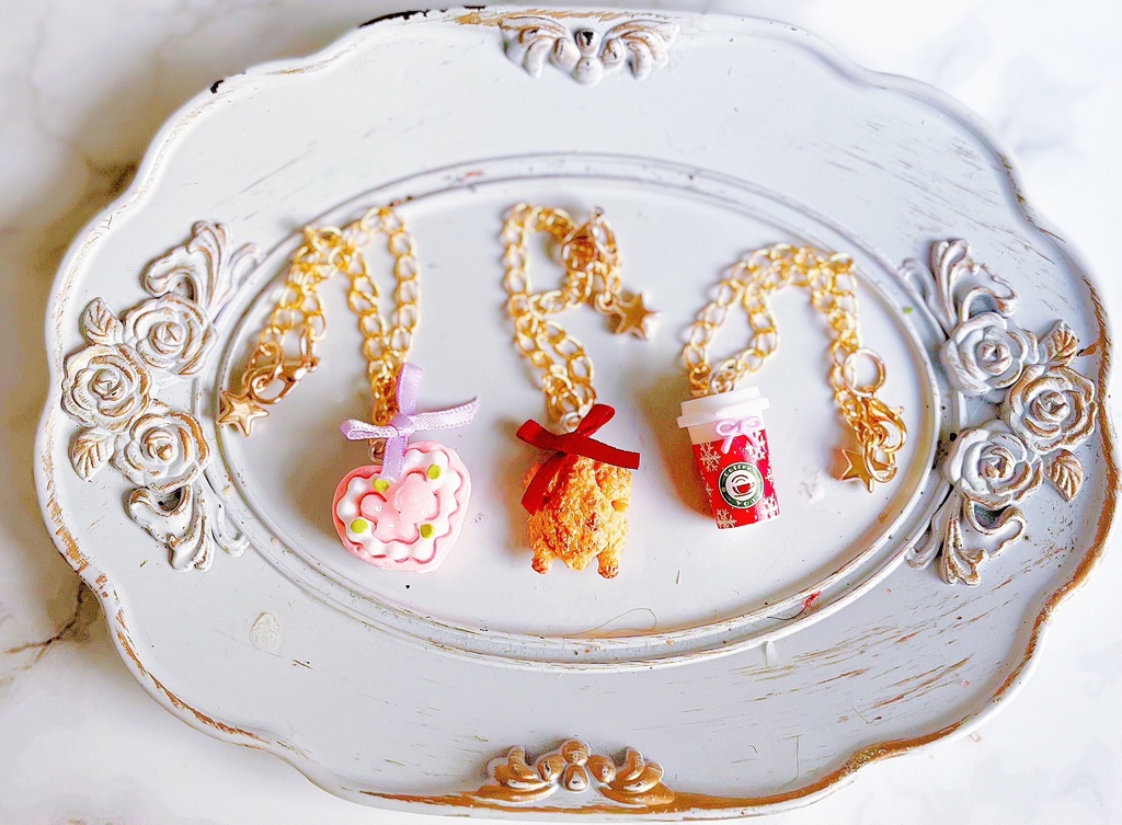 小物ポシェット(チキン/hotドリンク/ハートケーキ)