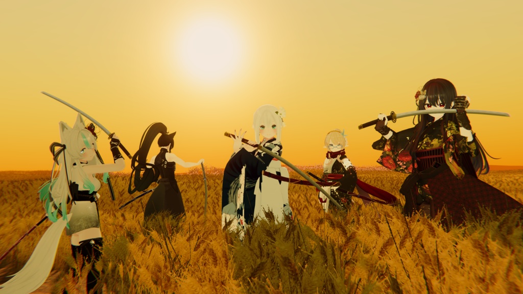 古刀 六葉 -抜刀納刀ギミック・Particle付き-