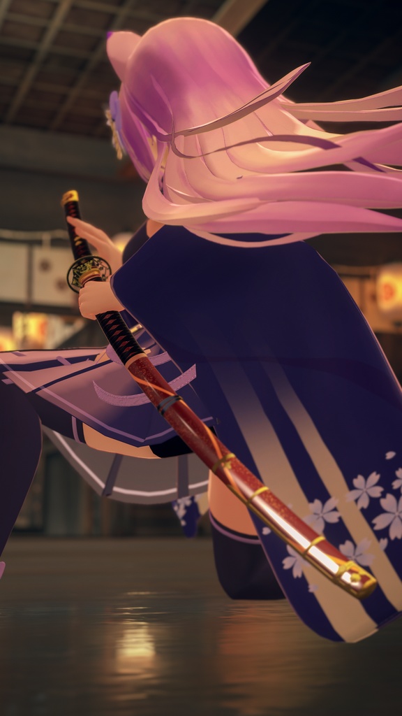 古刀 六葉 -抜刀納刀ギミック・Particle付き-