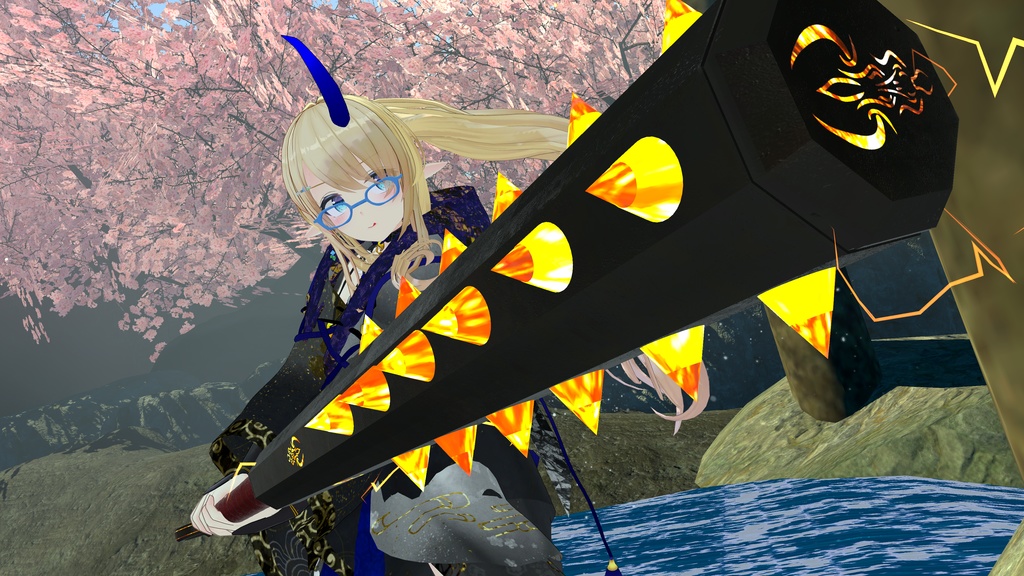 雷砕棒 -変形・可動ギミック・Particle付き-