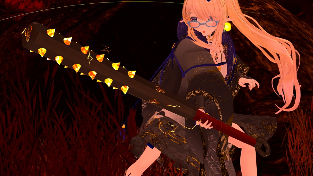 雷砕棒 -変形・可動ギミック・Particle付き-