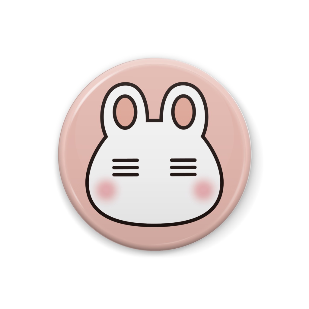 ウサボーの缶バッチ(ピンク)32mm