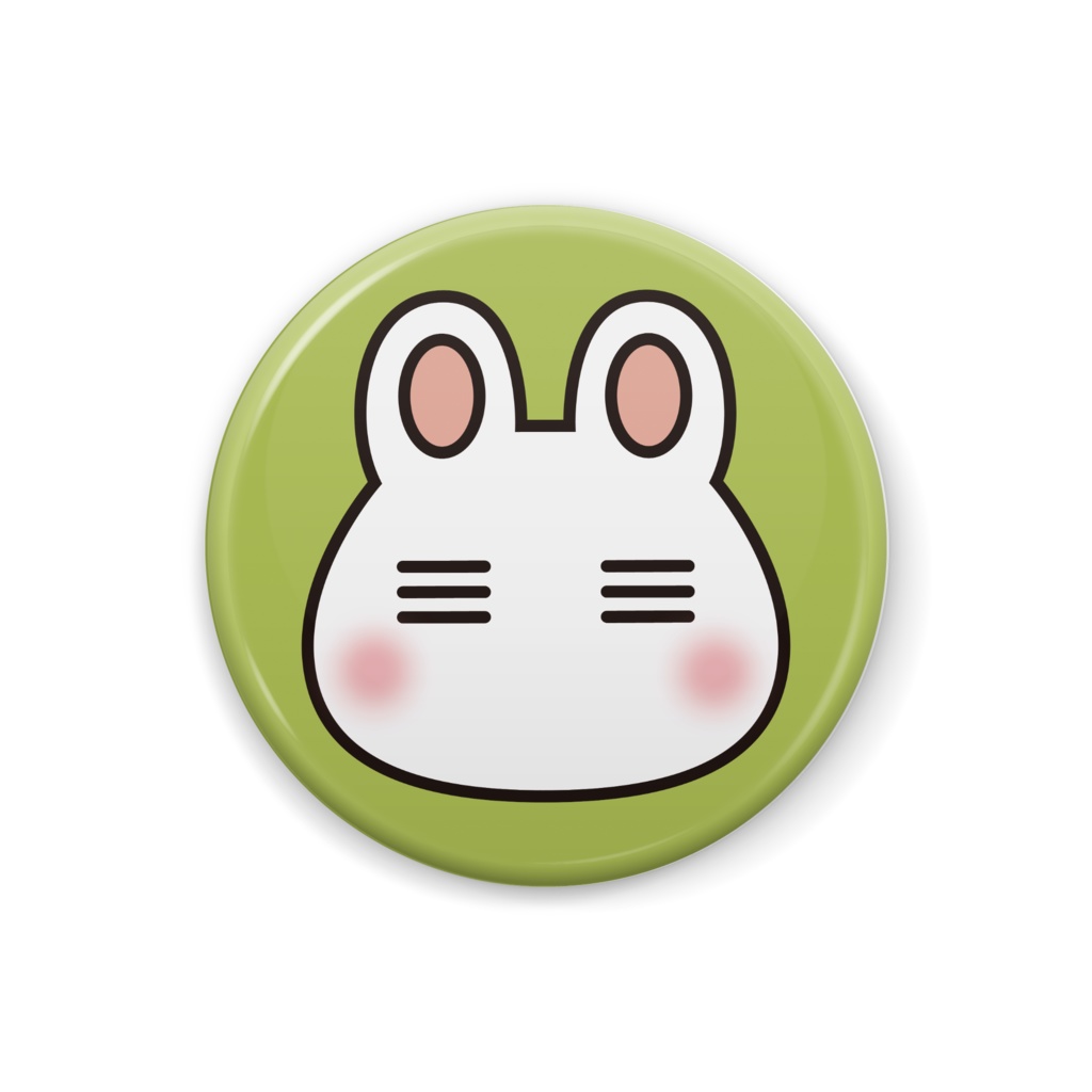ウサボーの缶バッチ（緑）32mm