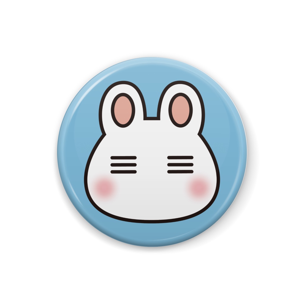 ウサボーの缶バッチ(青)32mm