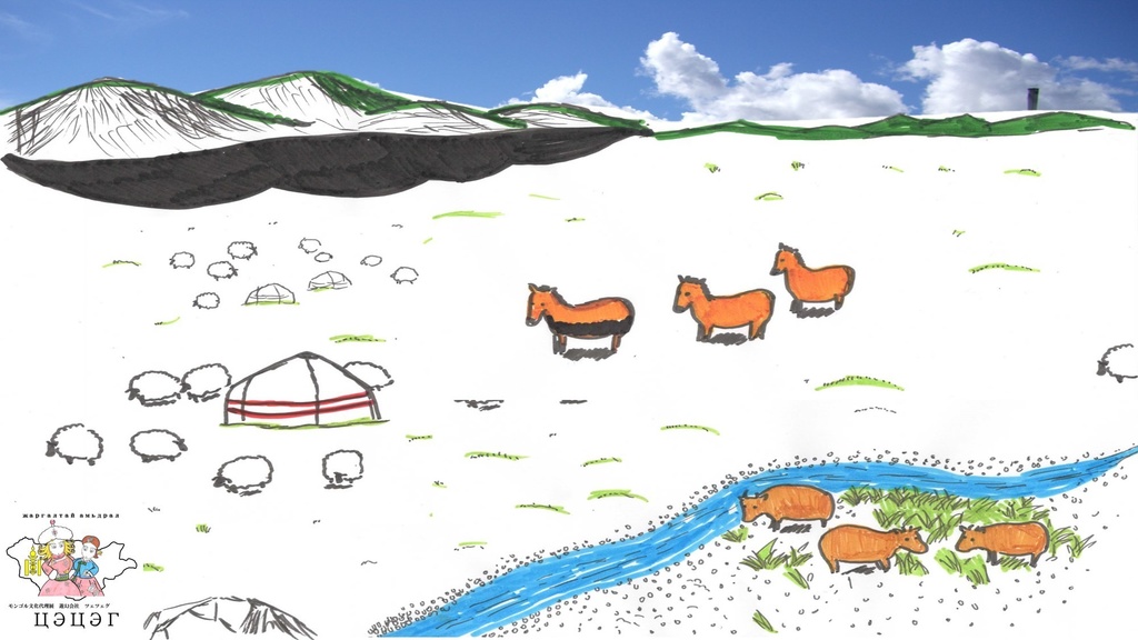 モンゴルの風景のマグカップ