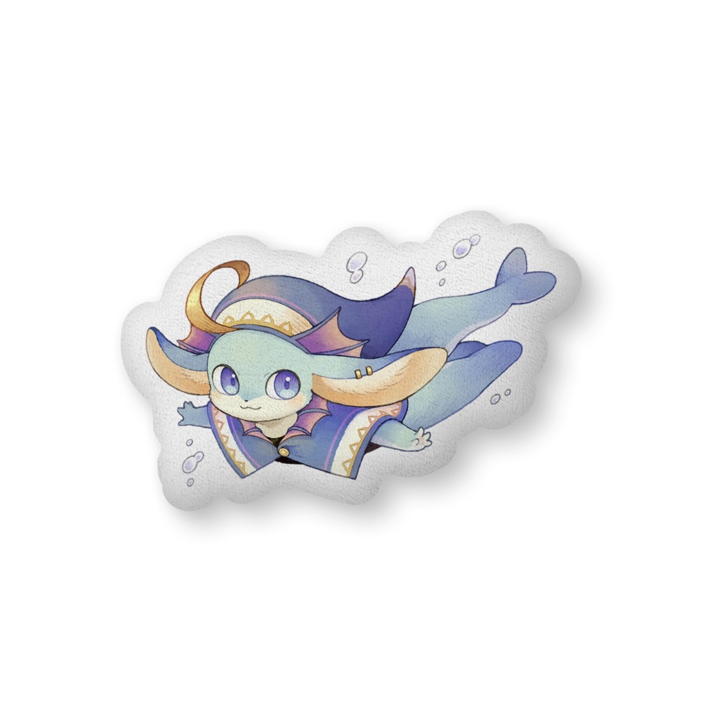 ふわふわ泳ぐうろこクッション