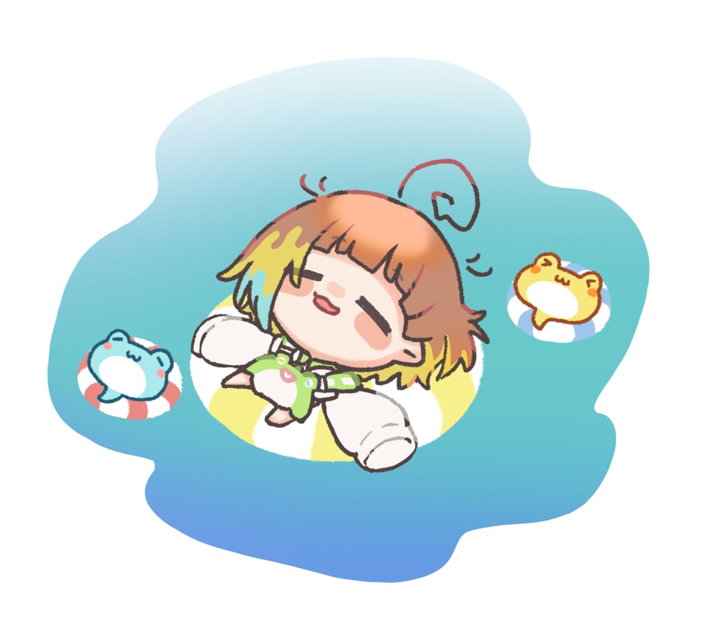 【※受注終了】海はおっきいケロ～【水面アクキー】