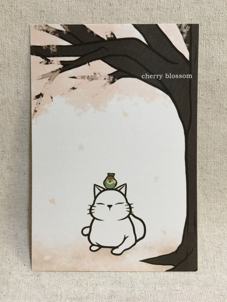 ポストカード 猫と桜