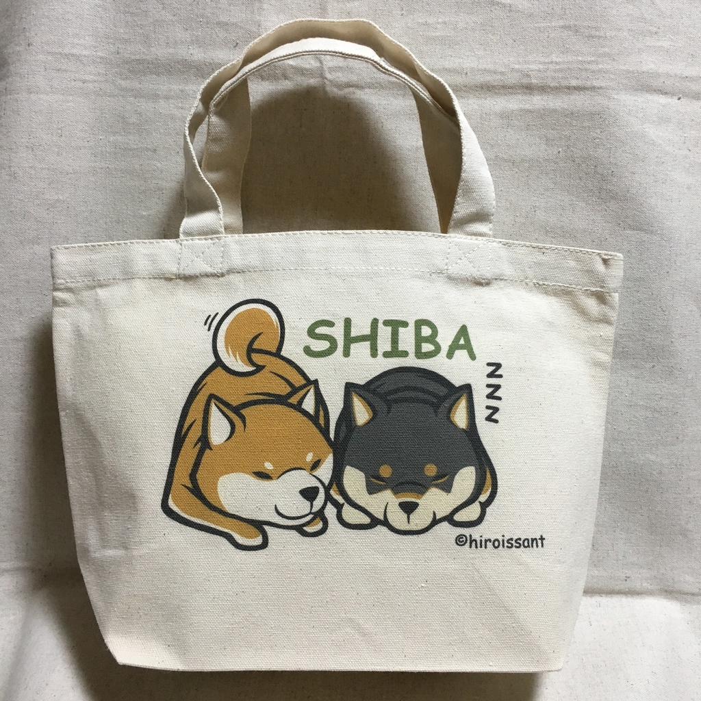 ミニトートバッグ 柴犬 ねぇ起きて