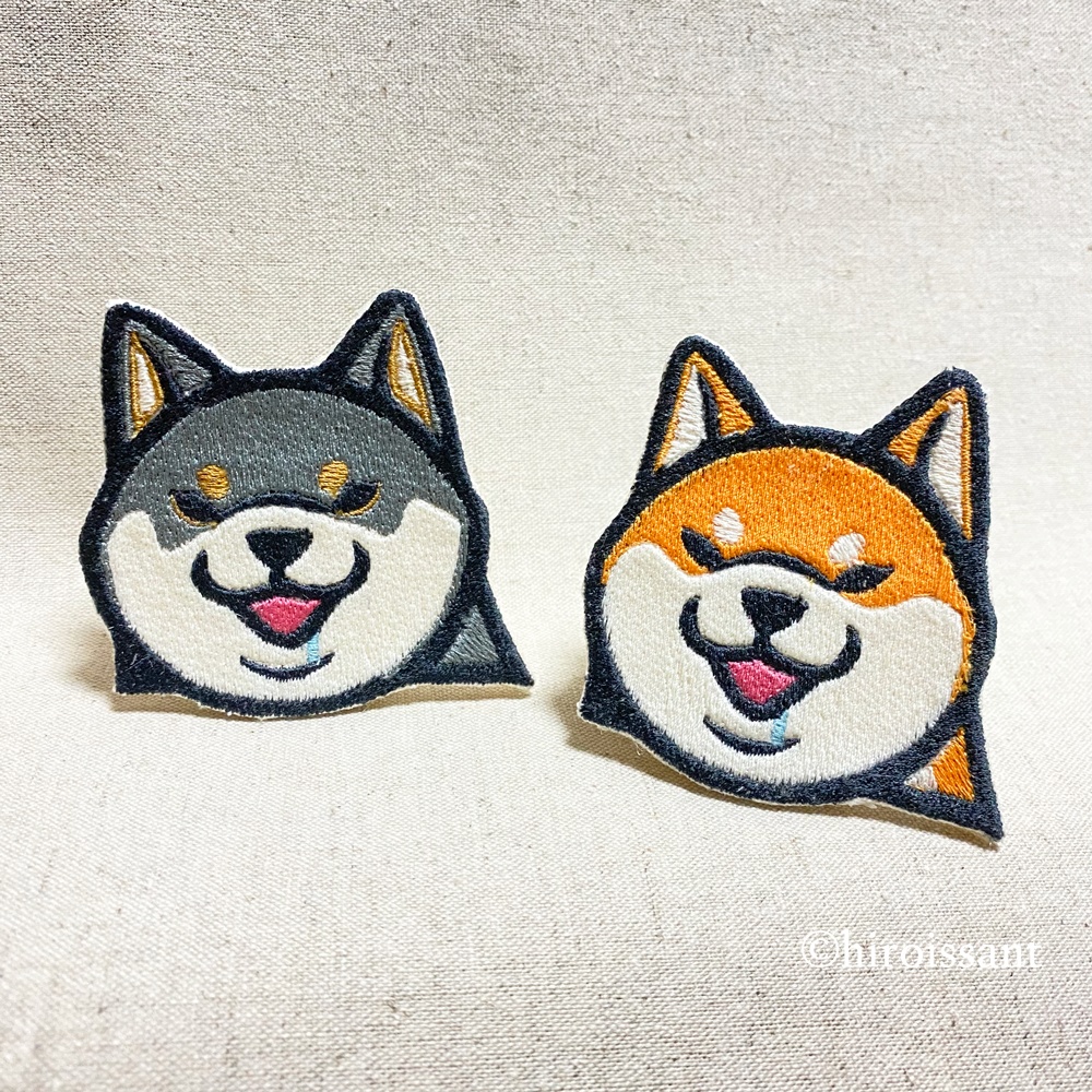 刺繍ブローチ（柴犬よだれ）