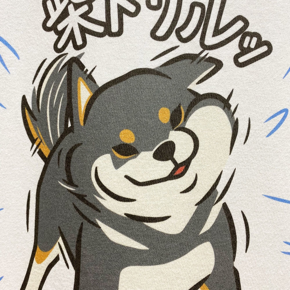 柴ドリルTシャツ(黒柴)