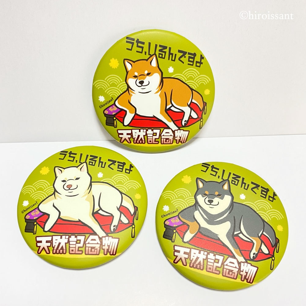 柴犬は天然記念物57mm缶バッジ