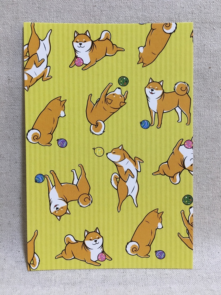 ポストカード　柴犬水風船