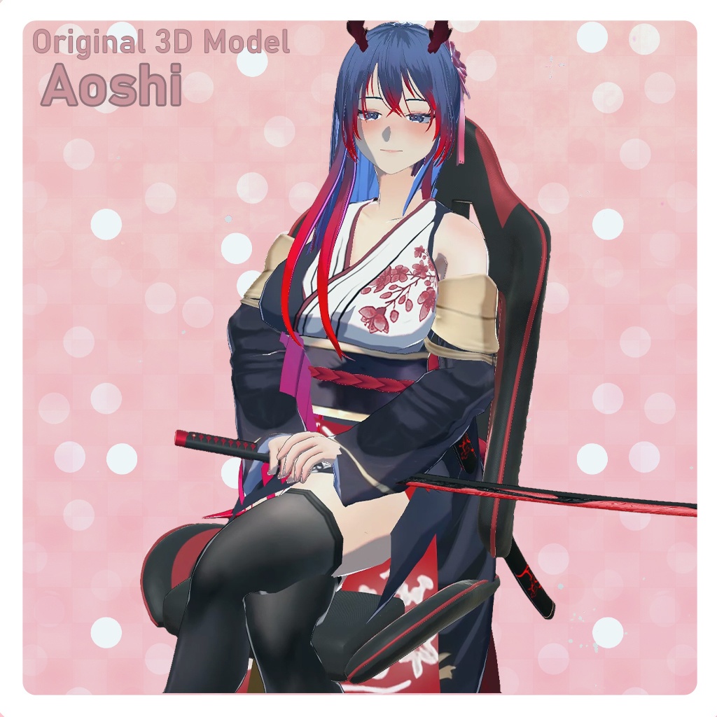 Original 3D model "Aoshi" 【VRChat】