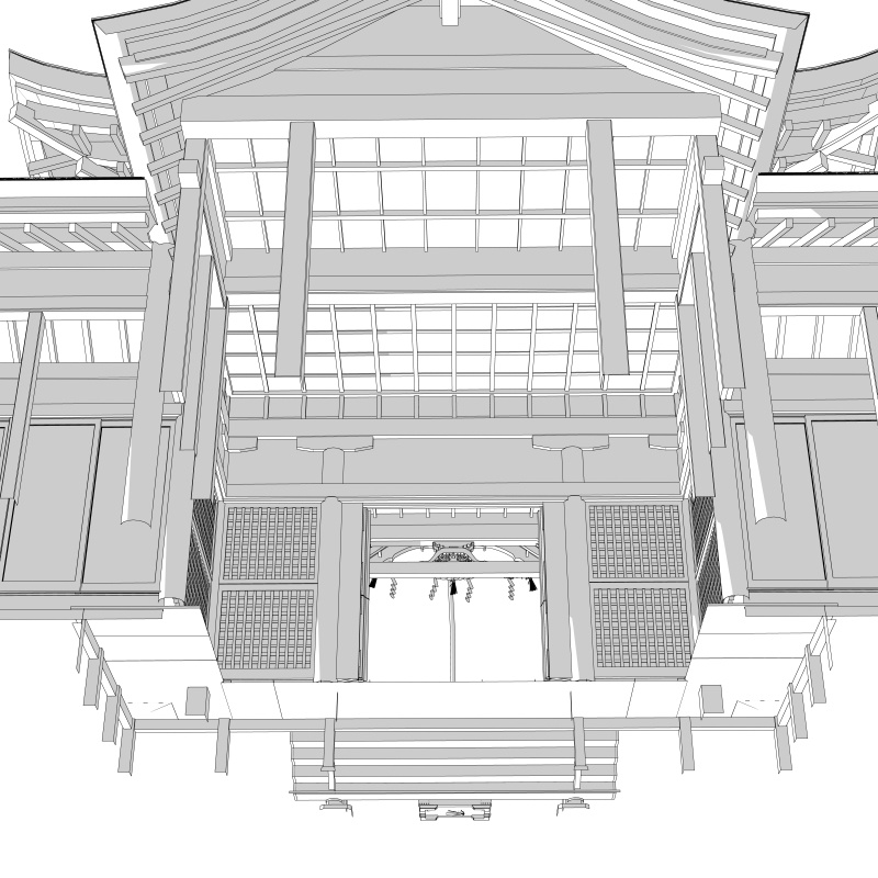 clipstudio用3D 神社(拝殿)