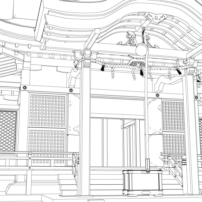 clipstudio用3D 神社(拝殿)