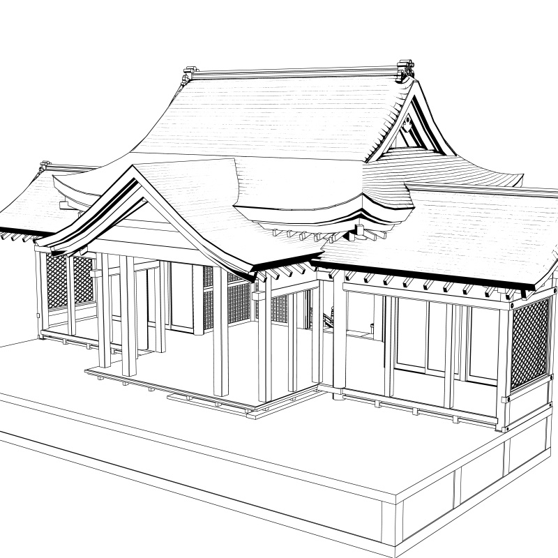 clipstudio用3D 神社(拝殿)