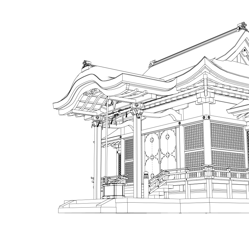 clipstudio用3D 神社(拝殿)