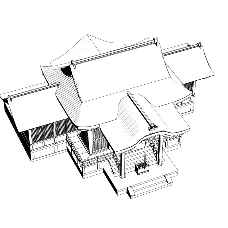 clipstudio用3D 神社(拝殿)