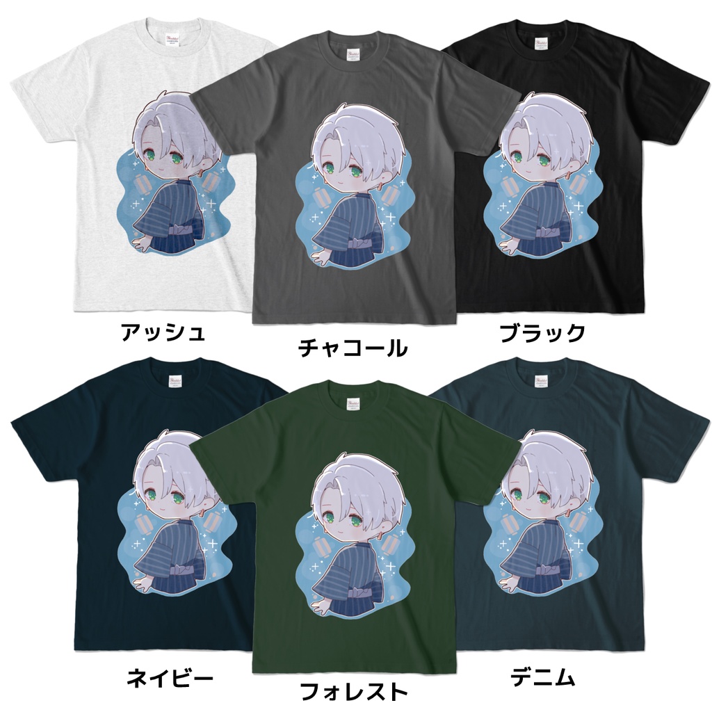 幽鬼ノラク オリジナルTシャツ(カラー) 浴衣ver(夜)