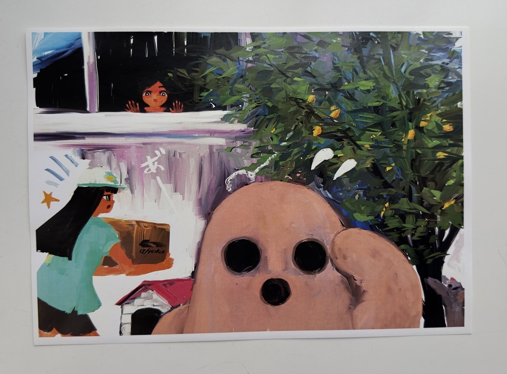 《置き配を狙うハニワ》"Haniwa Aiming for placement"