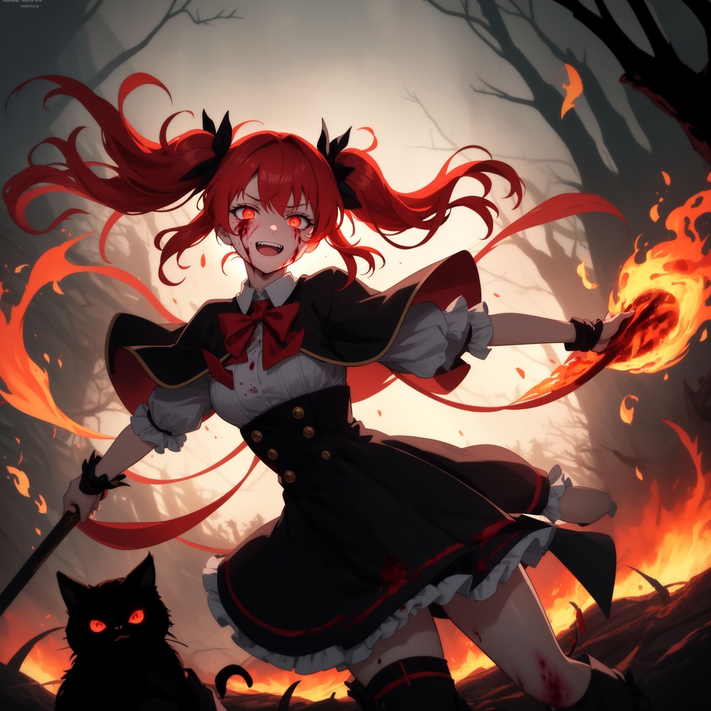 ホラーな世界の魔法少女シリーズ+ちびキャラ素材 vol.1【ブチギレ魔女「メリサ」】