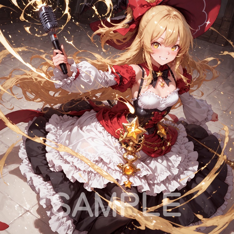⚡ホラーな世界の魔法少女シリーズ+ちびキャラ素材 vol.4【陽キャアイドル魔女「ピリカ」】電気と光の異世界アイドル!