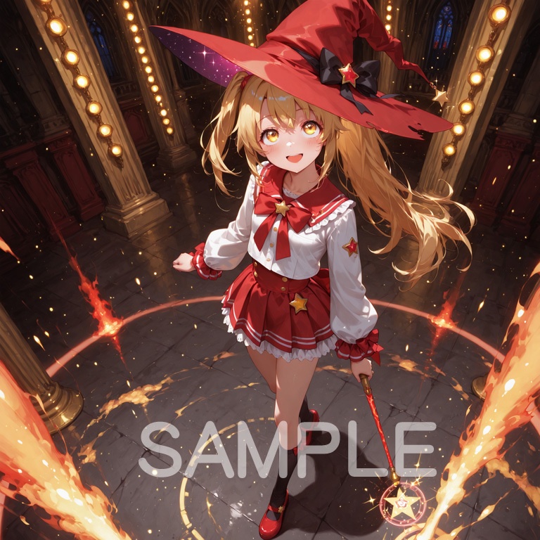 ⚡ホラーな世界の魔法少女シリーズ+ちびキャラ素材 vol.4【陽キャアイドル魔女「ピリカ」】電気と光の異世界アイドル!