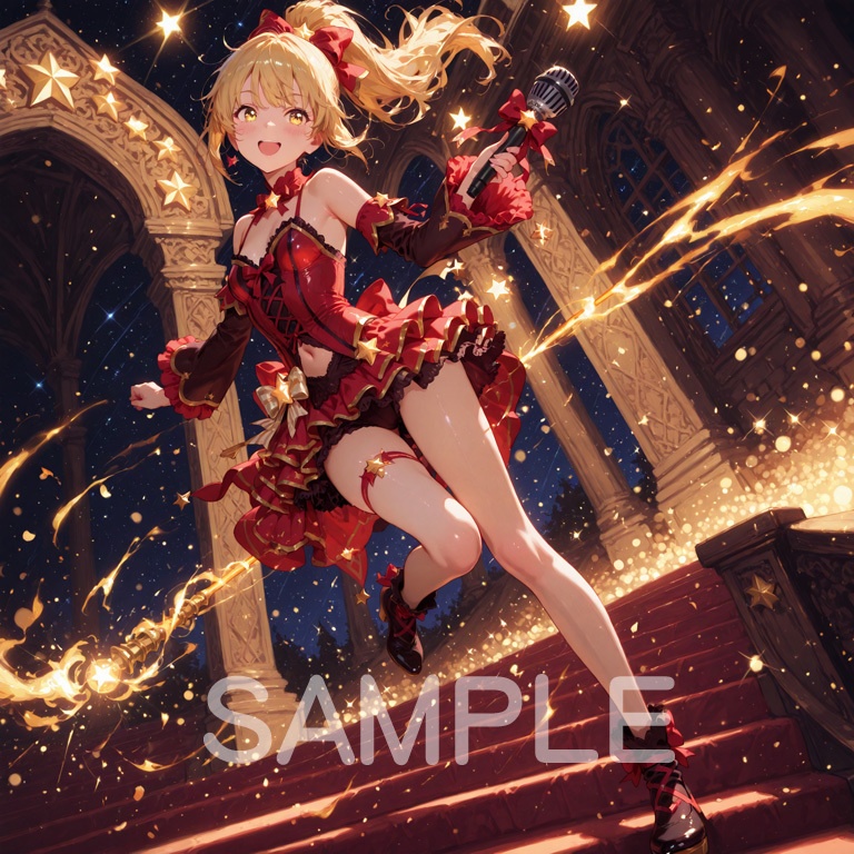 ⚡ホラーな世界の魔法少女シリーズ+ちびキャラ素材 vol.4【陽キャアイドル魔女「ピリカ」】電気と光の異世界アイドル!