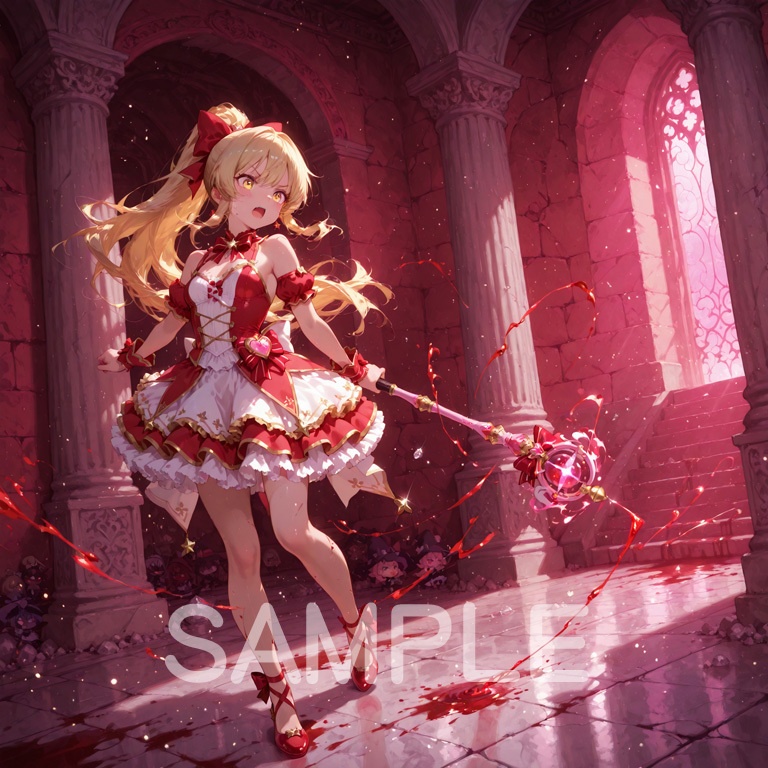 ⚡ホラーな世界の魔法少女シリーズ+ちびキャラ素材 vol.4【陽キャアイドル魔女「ピリカ」】電気と光の異世界アイドル!