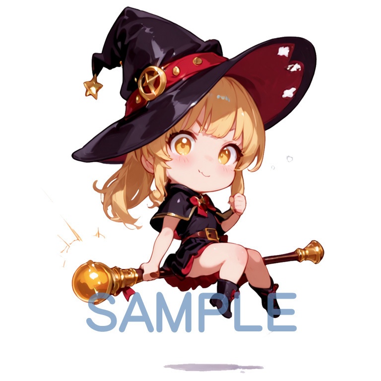 ⚡ホラーな世界の魔法少女シリーズ+ちびキャラ素材 vol.4【陽キャアイドル魔女「ピリカ」】電気と光の異世界アイドル!