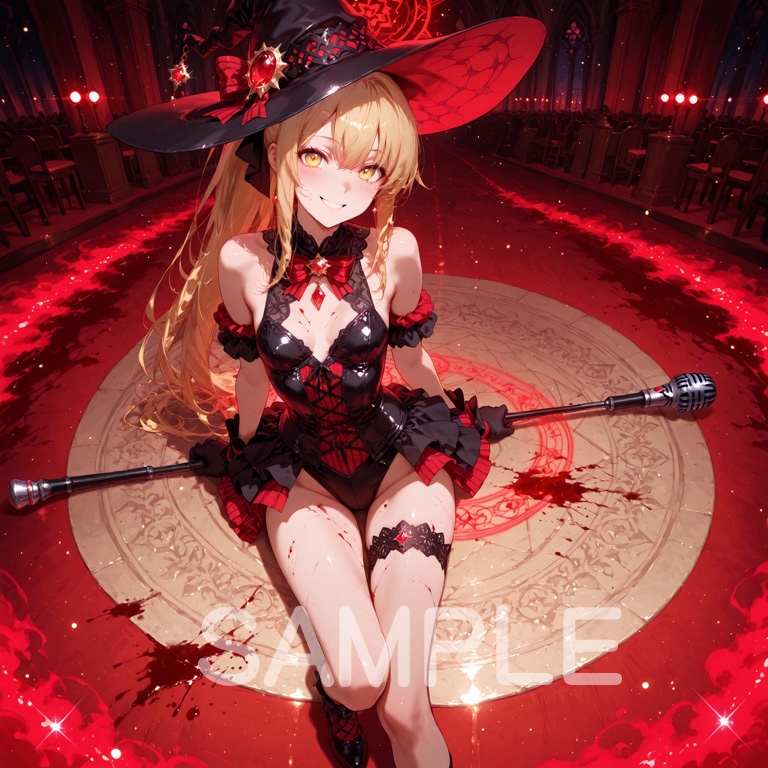 ⚡ホラーな世界の魔法少女シリーズ+ちびキャラ素材 vol.4【陽キャアイドル魔女「ピリカ」】電気と光の異世界アイドル!