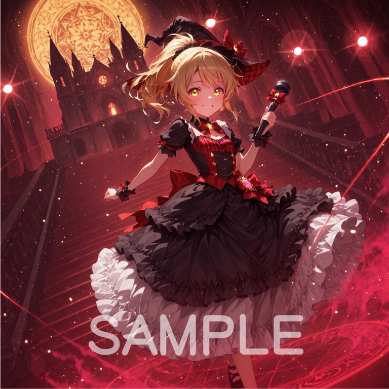 ⚡ホラーな世界の魔法少女シリーズ+ちびキャラ素材 vol.4【陽キャアイドル魔女「ピリカ」】電気と光の異世界アイドル!