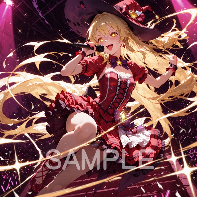 ⚡ホラーな世界の魔法少女シリーズ+ちびキャラ素材 vol.4【陽キャアイドル魔女「ピリカ」】電気と光の異世界アイドル!
