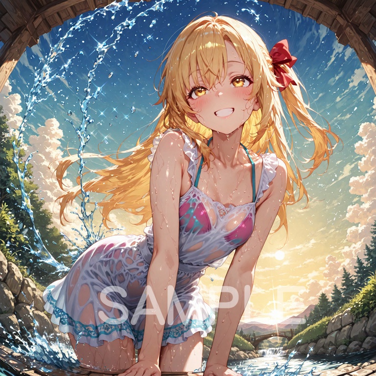 ⚡ホラーな世界の魔法少女シリーズ+ちびキャラ素材 vol.4【陽キャアイドル魔女「ピリカ」】電気と光の異世界アイドル!