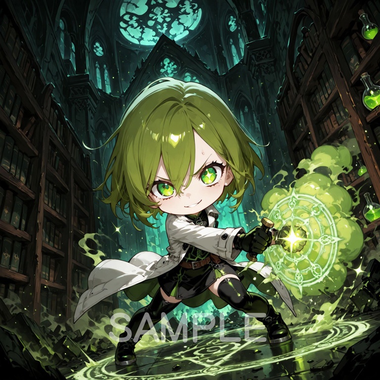 ホラーな世界の魔法少女シリーズ+ちびキャラ素材 vol.5【毒舌魔女「ラクス」】