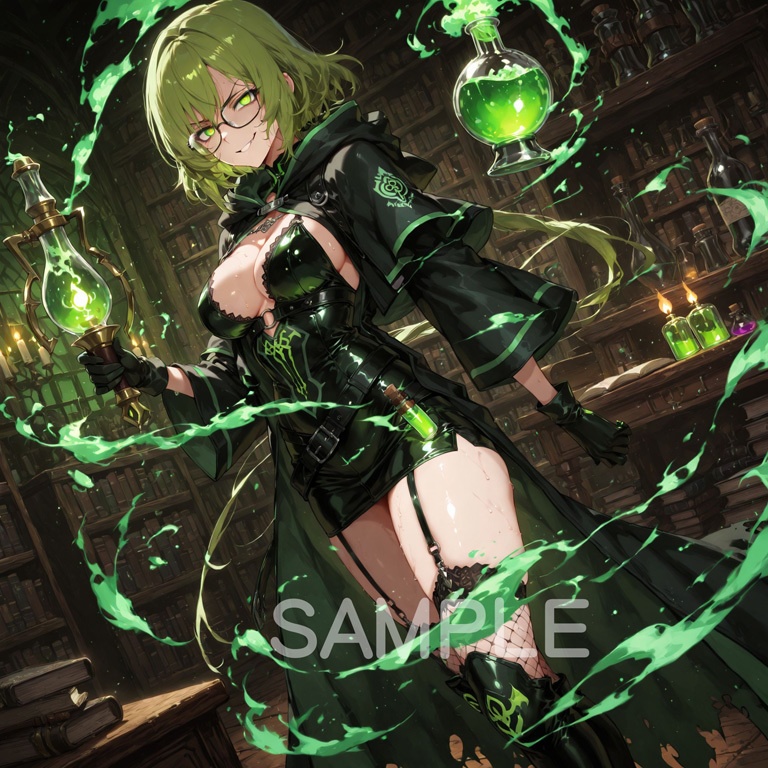 ホラーな世界の魔法少女シリーズ+ちびキャラ素材 vol.5【毒舌魔女「ラクス」】