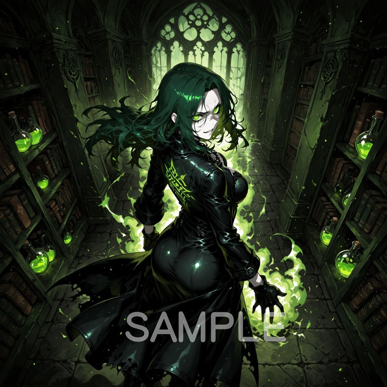 ホラーな世界の魔法少女シリーズ+ちびキャラ素材 vol.5【毒舌魔女「ラクス」】