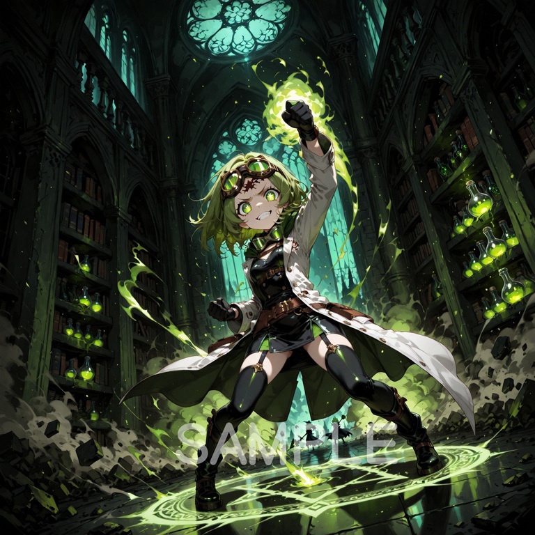 ホラーな世界の魔法少女シリーズ+ちびキャラ素材 vol.5【毒舌魔女「ラクス」】