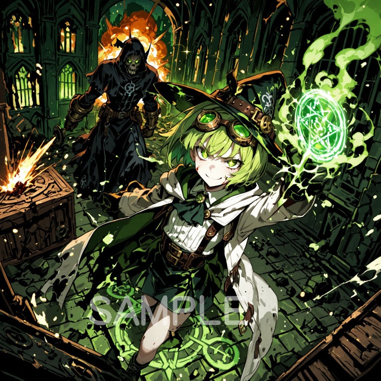 ホラーな世界の魔法少女シリーズ+ちびキャラ素材 vol.5【毒舌魔女「ラクス」】